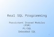 1 Real SQL Programming Persistent Stored Modules (PSM) PL/SQL Embedded SQL
