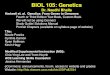 BIOL 105: Genetics Dr. Needhi Bhalla Hartwell et. al. Genetics: From Genes to Genomes Fourth or Third Edition Text Book, Custom Book We will not be using