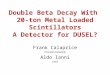 Double Beta Decay With 20-ton Metal Loaded Scintillators A Detector for DUSEL? Frank Calaprice Princeton University Aldo Ianni LNGS