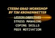 CTE594 GRAD WORKSHOP BY TIM KRONENWETTER LESSON OBJECTIVES STRESS MANAGING COPING SKILLS PEER MOTIVATION