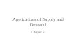 Applications of Supply and Demand Chapter 4 Price Controls Floor Ceilings Who benefits from each: sellers or buyers?