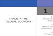 TRADE IN THE GLOBAL ECONOMY 1 International Trade 2 Migration and Foreign Direct 3 Conclusion 1
