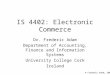 © Frederic Adam, 2000 IS 4402: Electronic Commerce Dr. Frederic Adam Department of Accounting, Finance and Information Systems University College Cork