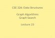 CSE 326: Data Structures Graph Algorithms Graph Search Lecture 23 1