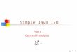 13-Jul-15 Simple Java I/O Part I General Principles
