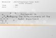 1 Pertemuan 24 Managing The Effectiveness of The Audit Department Matakuliah:A0274/Pengelolaan Fungsi Audit Sistem Informasi Tahun: 2005 Versi: 1/1