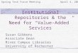 Institutional Repositories & the Need for “Value-Added” Services Susan Gibbons Associate Dean River Campus Libraries University of Rochester April 4, 2006CNI