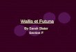 Wallis et Futuna By Sarah Slater Section F C'est Wallis et Futuna, la population de 15, 289, et sa capitale est Mata Utu, à Wallis