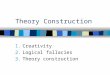 Theory Construction 1.Creativity 2.Logical fallacies 3.Theory construction
