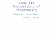 Comp 114 Foundations of Programming Instructor: Prasun Dewan (Pr  sün Divän)