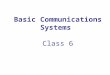 Basic Communications Systems Class 6. Today’s Class Topics Wide Area Networks Circuit Switching Packet Switching Routing WAN Services The Internet Services