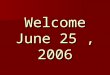 Welcome June 25, 2006. The 2 nd Commandment Part 2