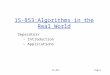 15-853Page1 15-853:Algorithms in the Real World Separators – Introduction – Applications