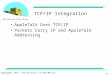 © Copyright 1997, The University of New Mexico J-1 TCP/IP Integration AppleTalk Over TCP/IP Packets Carry IP and AppleTalk Addressing