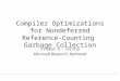 Compiler Optimizations for Nondeferred Reference-Counting Garbage Collection Pramod G. Joisha Microsoft Research, Redmond