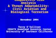 Comparative Risk Analysis & Threat Adaptability: Civil Aviation and Biological Terrorism Comparative Risk Analysis & Threat Adaptability: Civil Aviation
