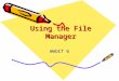 Using the File Manager WebCT 6. Understanding File Manager The File Manager is the area where all course files are stored. Whenever you link a file in
