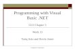 Compunet Corporation Programming with Visual Basic.NET GUI Chapter 3 Week 13 Tariq Aziz and Kevin Jones