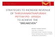 STRATEGIES TO INCREASE REVENUE OF THIRUVANANTHAPURAM PETTAH PO– 695024 TO ACHIEVE THE "BREAKEVEN” PROJECT SUBMITTED BY : Team No. 2, A Section, Postmaster
