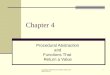 Copyrights ©2005 Pearson Addison-Wesley. All rights reserved. 1 Chapter 4 Procedural Abstraction and Functions That Return a Value