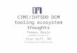 CIMI/IHTSDO DCM tooling ecosystem thoughts Thomas Beale openEHR Foundation Stan Huff, MD Intermountain Healthcare