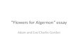 “Flowers for Algernon” essay Adam and Eve/Charlie Gordon