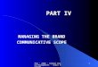 PSU - 2006 - Global Brand Management - Alain Hutinel 1 PART IV MANAGING THE BRAND COMMUNICATIVE SCOPE