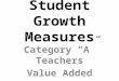 Student Growth Measures Category “A” Teachers Value Added