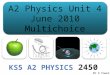 A2 Physics Unit 4 June 2010 Multichoice A2 Physics Unit 4 June 2010 Multichoice Mr D Powell