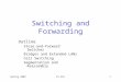 Spring 2003CS 4611 Switching and Forwarding Outline Store-and-Forward Switches Bridges and Extended LANs Cell Switching Segmentation and Reassembly