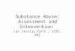 Substance Abuse: Assessment and Intervention Liz Coccia, Ed.D., LCDC, AAC