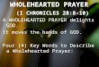 WHOLEHEARTED PRAYER (I CHRONICLES 28:8-10) A WHOLEHEARTED PRAYER delights GOD. It moves the hands of GOD. Four (4) Key Words to Describe a Wholehearted