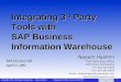 Copyrights 2002: Information Frameworks. Naeem Hashmi Integration 3rd Party Tools with SAP BW1 Integrating 3 rd Party Tools with SAP Business Information