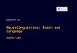 Neurolinguistics: Brain and Language Sydney Lamb Ling/Anth 411