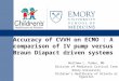 Accuracy of CVVH on ECMO : A comparison of IV pump versus Braun Diapact driven systems Matthew L. Paden, MD Division of Pediatric Critical Care Emory University