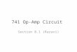 741 Op-Amp Circuit Section 8.1 (Razavi). Equivalent Circuit of an Op-Amp Characteristics: Negligible input current Large input AC resistance Small AC