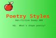Poetry Styles Non-Fiction Dewey 800 EQ: What’s shape poetry?