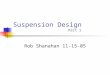 Suspension Design Part 1 Rob Shanahan 11-15-05. 2 Introduction What is an Automotive Suspension? An Automotive Suspension is the system of parts that