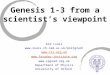 Genesis 1-3 from a scientist’s viewpoint Ard Louis     Department