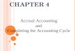 C HAPTER 4 Accrual Accounting and Completing the Accounting Cycle