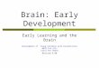 Brain: Early Development Early Learning and the Brain Development of Young Children with Disabilities #872.514 (61) Carol Ann Heath Revised 6.08