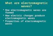 What are electromagnetic waves? How electromagnetic waves are formed How electric charges produce electromagnetic waves Properties of electromagnetic waves