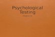 Characteristics Of Psychological Tests Section 1