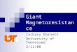 Giant Magnetoresistance Zachary Barnett University of Tennessee 3/11/08