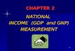 1 NATIONAL INCOME (GDP and GNP) MEASUREMENT CHAPTER 2
