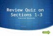 Review Quiz on Sections 1-3 Industrial Revolution