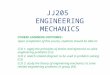 JJ205 ENGINEERING MECHANICS COURSE LEARNING OUTCOMES : Upon completion of this course, students should be able to: CLO 1. apply the principles of statics