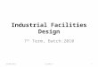 Industrial Facilities Design 7 th Term, Batch:2010 15/03/20131Lect#3,4