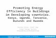 Promoting Energy Efficiency In Buildings in Developing countries. Kenya, Uganda, Tanzania, Burundi and Rwanda Vincent Kitio, Chief (Ag) Urban Energy Section