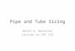Pipe and Tube Sizing Butch G. Bataller Lecture on ChE 192